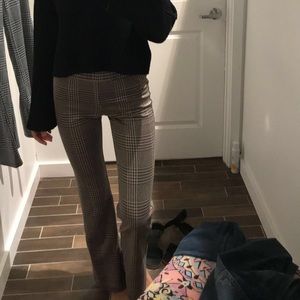 Brown and black bootlegged pants